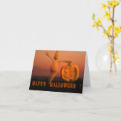 幽霊とカボチャ カード (黄色い花)