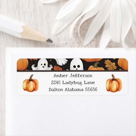 幽霊とカボチャ ラベル (インサイチュ)