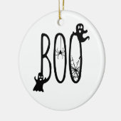幽霊とクモのハロウィーン "Boo" オーナメント (左)