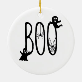 幽霊とクモのハロウィーン "Boo" オーナメント
