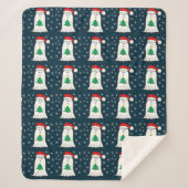 幽霊とクリスマスツリー シェルパブランケット (正面)