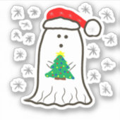 幽霊とクリスマスツリー シール (正面)