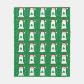 幽霊とクリスマスツリー フリースブランケット (正面)