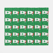 幽霊とクリスマスツリー フリースブランケット (正面(横))