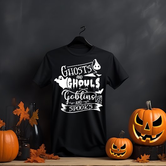 幽霊とグールハロウィーンタイポグラフィ Tシャツ
