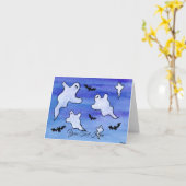 幽霊とコウモリ カード (黄色い花)