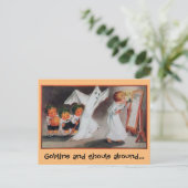 幽霊とゴブリンハロウィーン招待状はがき インビテーションポストカード (スタンド正面)