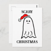 幽霊とサンタハット ポストカード (正面/裏面)