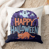 幽霊とハロウィーン猫装飾用クッション魅力的: クッション (ブランケット)