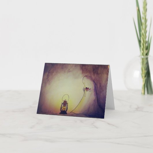 幽霊とハート サンキューカード (正面)