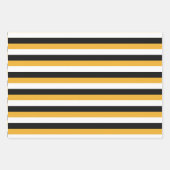 幽霊とヒマワリストライプとPattern Halloween ラッピングペーパーシート (正面2)