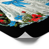 幽霊とブルーボウコケットと花ハロウィーン ポスター (角)