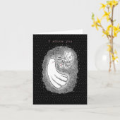 幽霊とモス私はあなたのかわいいバレンタインの日を愛している カード (黄色い花)