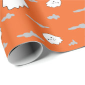 幽霊と不気味な雲ハロウィンギフトラッピング ラッピングペーパー (ロールコーナー)