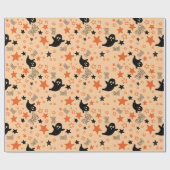 幽霊と不気味スターシームレスハロウィーン ラッピングペーパー (フラット)