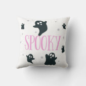 幽霊と不気味水玉模様ホワイトハロウィーン クッション (裏面)