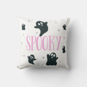 幽霊と不気味水玉模様ホワイトハロウィーン クッション (正面)