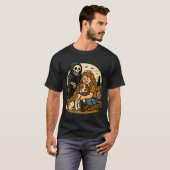 幽霊と少女と犬のスケルトンアート Tシャツ (正面フル)