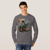 幽霊と月のグラフィックTシャツ Tシャツ (正面フル)