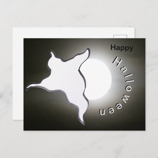 幽霊と月の顧客。ハッピーハローウィンはがき ポストカード (正面/裏面)