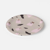 幽霊と湾曲形ハローウィンパーティ ペーパープレート (アングル)