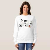 幽霊と猫のTシャツ ハロウィーン 幽霊猫 シャツ (正面フル)