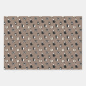 幽霊と猫コケットハロウィンボウ ラッピングペーパーシート (正面2)