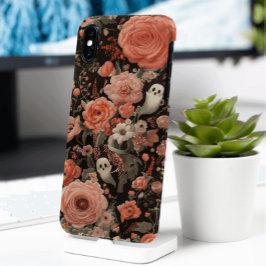 幽霊と花刺繍スタイル iPhone 16 PRO MAXケース