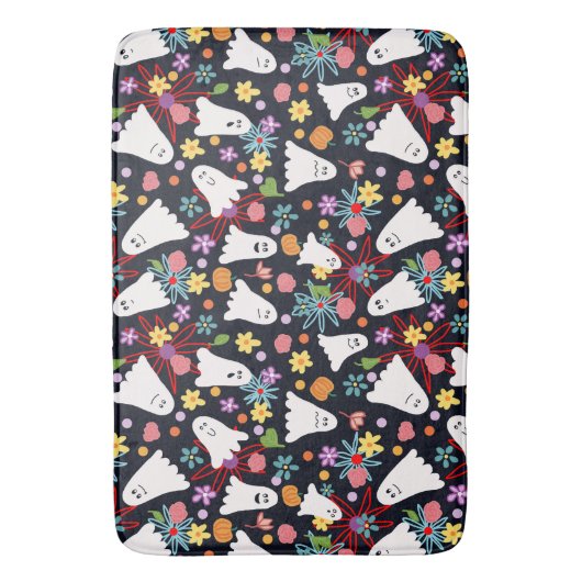 幽霊と花 バスマット (正面縦)