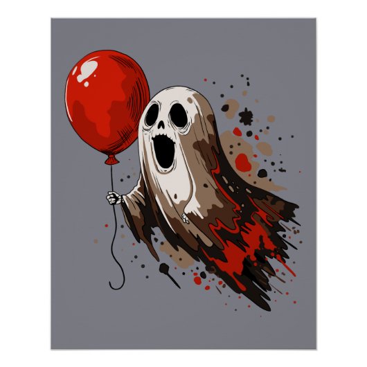幽霊と赤いバルーン ポスター (正面)