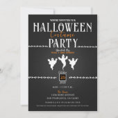 幽霊と骨のハロウィンコスチュームパーティー 招待状 (正面)
