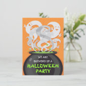 幽霊と魔女の魔法鍋ハロウィン招待状 招待状 (スタンド正面)