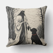 幽霊と黒犬ハロウィーン2024 クッション (裏面)