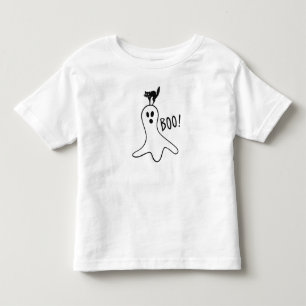 幽霊と黒猫ハロウィーンカワイト トドラーTシャツ