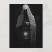 幽霊に白と黒のランタンが ポストカード (正面)