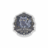 幽霊のあの世の猫 ネコおやじ ギフトのアイデア - 幽霊のあの世のネコ クラブ シール (正面)