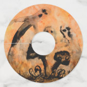 幽霊のきのこのペーパーワイングラスのラベル ワイングラスタグ (裏面)