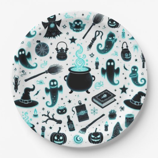 幽霊のようなグロー ペーパープレート (正面)