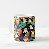 幽霊のようなハロウィーンの模様 コーヒーマグカップ (正面左)