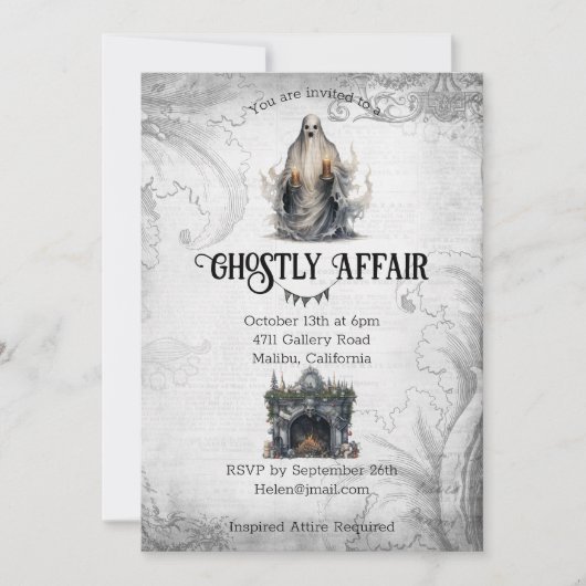 幽霊のような事件のハロウィーン 招待状 (正面)