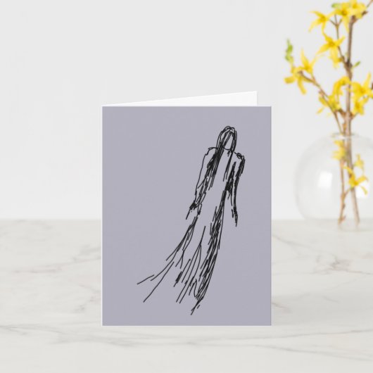 幽霊のような女 カード (黄色い花)