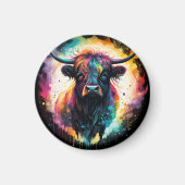 幽霊のような恵み:幽霊のようなホログラフィックな高地の牛 マグネット (正面)