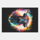 幽霊のような恵み：幽霊のようなホログラフィックな高地の牛 ラッピングペーパーシート (正面)