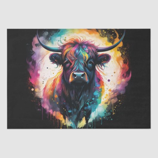 幽霊のような恵み:幽霊のようなホログラフィックな高地の牛 薄葉紙 (正面)