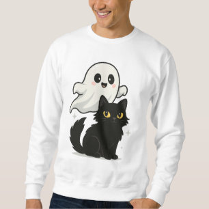 幽霊のような猫の不気味雰囲気 – かわいいTシャツ スウェットシャツ