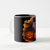 幽霊のよく出るかぼちゃ不気味と夜 ツートーンマグカップ (正面左)