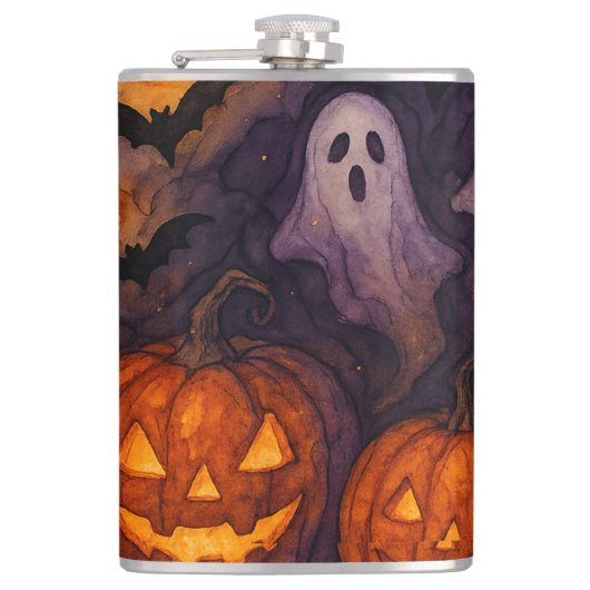幽霊のよく出るかぼちゃ不気味と夜 フラスク (正面)