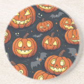 幽霊のよく出るこうもりのハロウィーンのコースター大きなカボチャ！ コースター (正面)