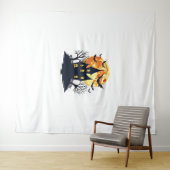 幽霊のよく出るこうもり付きハウス不気味- Halloween Tee タペストリー (インサイチュ(横))