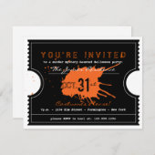 幽霊のよく出るなハロウィンのチケットのパーティの招待状 招待状 (正面/裏面)